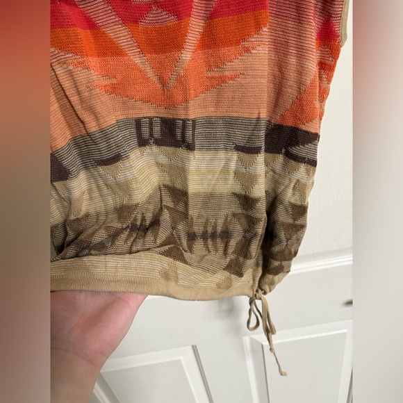 Lauren Ralph Lauren Active Boho Aztec Geometric Linen Blend Tunic Sweater PLUS - Picture 6 of 6